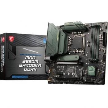 mag B660M Bazooka DDR4 Placa Base Micro-ATX - Admite Procesadores Intel Core 12th Gen, LGA 1700 – DDR4 Dual Channel DDR4, Ranura PCIe 3.0 x1, LAN 2.5G