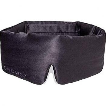 DROWSY Moonlight Shadow Silk Sleep Mask. Face-Hugging, Padded Silk Cocoon for Deep Sleep Therapy in Total Darkness.