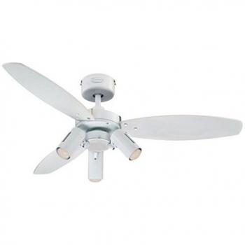 Ventilador de Techo Westinghouse Jet Plus Blanco con Luz y 3 Focos de 105 cm