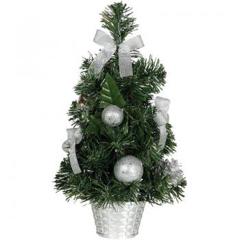 ?rbol de Navidad Decorado Plata de 40 cm con Maceta