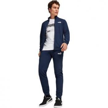 Chándal Puma Clean Sweat Azul Marino Hombre con sudadera y pantalones, material suave y cómodo, diseño moderno, ajuste regular, logo de Puma en el pecho y pierna