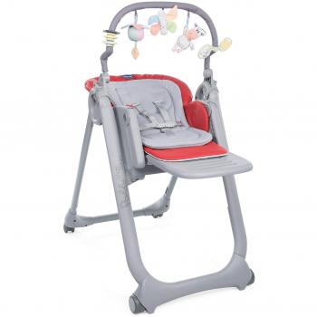 Chicco Polly Magic Relax - Trona/hamaca compacta con barra de juegos, 4 ruedas, color rojo