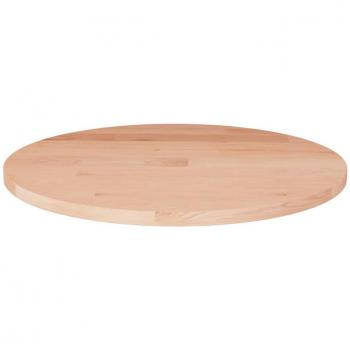 Mesa redonda de madera de roble macizo sin tratar Ø50x1,5 cm