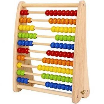 Tooky Toy- Cuentas de Madera ábaco, Multicolor