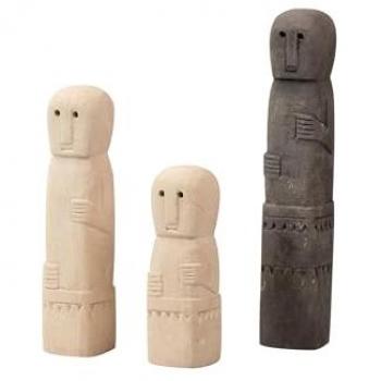 Set de 3 Figuras Decorativas de Terracota - Estilo y Elegancia, 5x5x28 cm, 5x5x21 cm, 5x5x16 cm
