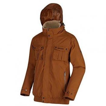 Regatta Ralston - Chaqueta impermeable y transpirable con forro polar de tafetán para hombre, Hombre, Chaqueta aislante impermeable., RMP278 2GS80, Marrón Bronceado, XL
