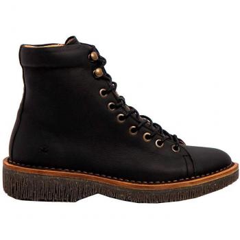 Botines de mujer de piel con cierre de cordones El Naturalista N5572 Volcano negro