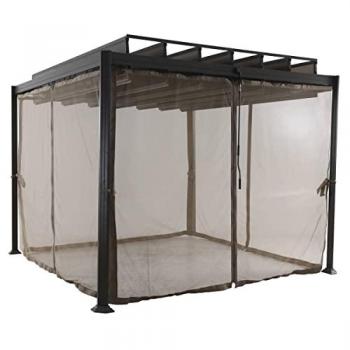 Mosquitera de poliéster para cenador Flamenco 3 x 2 m en color avellana (4 mosquiteras) - Hespéride