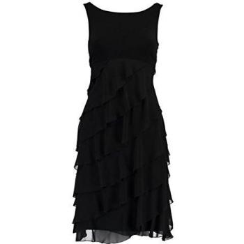 Vestido de Cóctel Swing Negro Chiffon Talle 36 Slim Fit