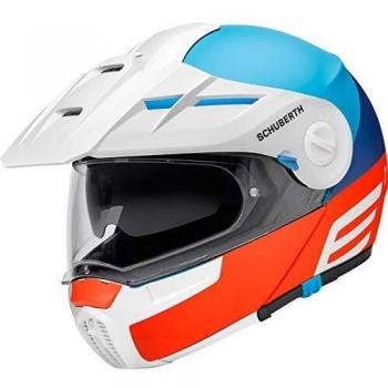 Schuberth Casco modular E1 Cut blanco/azul/naranja, XS