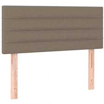 Cabecero con LED de tela gris taupe 90x5x78/88 cm