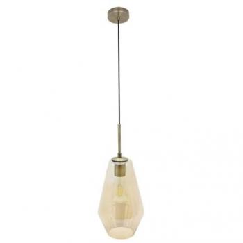 Lámpara Colgante Pinap 1xE27 Cuero/Ámbar Diseño Moderno 17x17 cm