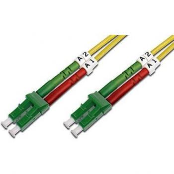 Cable de fibra óptica DIGITUS - 3-m OS2-2x LC APC conector - red de fibra - duplex - monomodo 09/125 µ