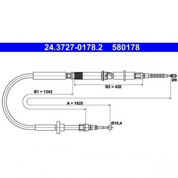 Cable de freno de estacionamiento ATE 24.3727-0178.2