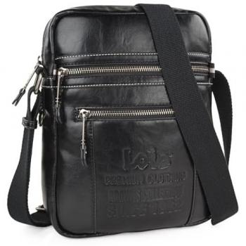 Bandolera Ajustable para Hombre Lois Alvord de Polipiel Negro - Bolso Pequeño para Tablet