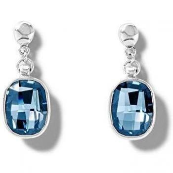 Pendientes Uno de 50 Light it Up PEN0754AZUMTL0U - pendientes de metal bañado en plata con piedra de Swarovski azul.