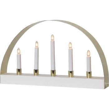 'Star 644 – 41, LED de Noble – Candelabro, 5 WarmWhite LED, madera, color blanco, 0.7 x 4.7 x 2.8 cm