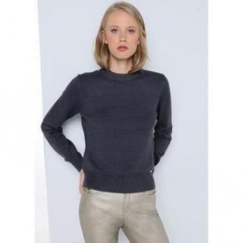 Jersey básico marino de mujer Lois Jeans con cuello redondo
