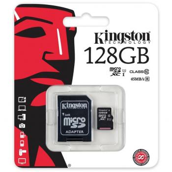 Tarjeta de Memoria Micro SD Kingston 128GB Clase 10 SDHC para Smartphone