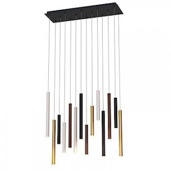 Lámpara Colgante Rectangular LED Cala 14 Luces 84W 3000K Multicolor Aluminio Hierro