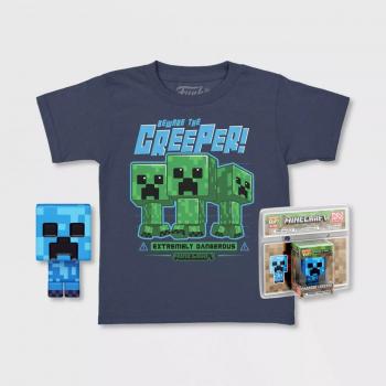 Pop & Tee Minecraft Charged Creeper Funko + Camiseta Talla XL