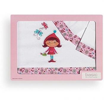 Sábanas Cuna Caperucita Blanco Rosa