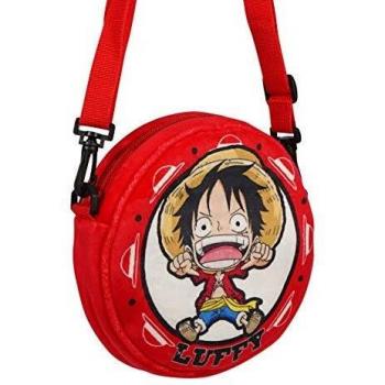 Sakami Merchandise One Oiece bolso de hombro Monkey D. Luffy peluche 22x22x5cm rojo