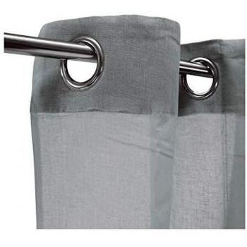 Cortina de Voile 100% Algodón con Ojetes - 105 x 250 cm Gris Claro