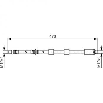 Tubo de freno BOSCH 1 987 481 481, tipo de producto: manguera de freno, características: alta resistencia a la presión, diseño optimizado para una instalación fácil y segura, fabricado con materiales de