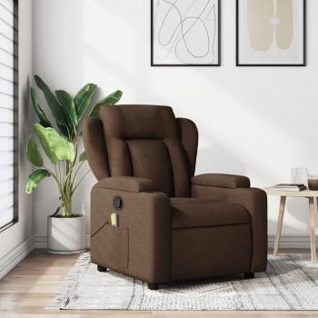 Silla reclinable de masaje marrón en tela Vidaxl