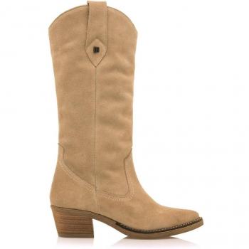 Botas de mujer altas de estilo campero en piel de serraje