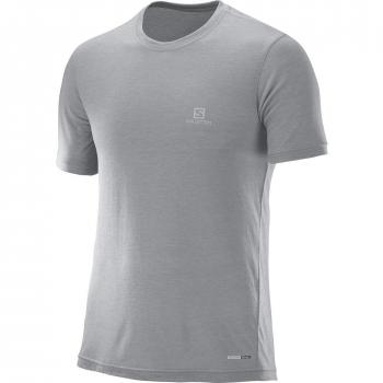 Salomon Explore SS M Camiseta de Manga Corta, Hombre, Gris