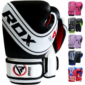 RDX Guantes de Boxeo Niños Muay Thai Entrenamiento, Maya Hide Cuero, 6oz 4oz Junior Boxing Gloves, Sparring MMA Kickboxing Saco Manoplas de Boxeo Training, Kids Cumpleaños Regalos Deporte Juguetes