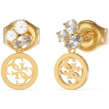 Guess - Pendientes Studs party de acero dorado