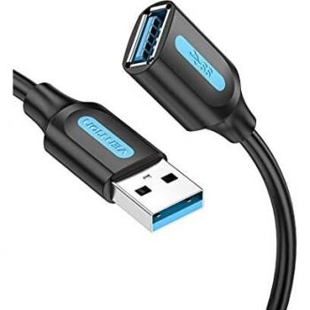 Cable alargador USB 3.0 Vention CBHBH/ USB macho - USB hembra/ 2m/ negro