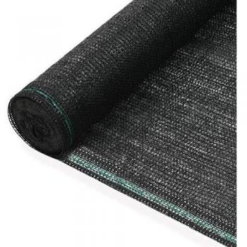 vidaXL Toldo Pista de Tenis HDPE 1,2x25 m Negro Cubierta Protección Intemperie