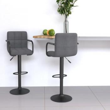 Taburetes de cocina 2 unidades tela gris claro vidaXL - Gris