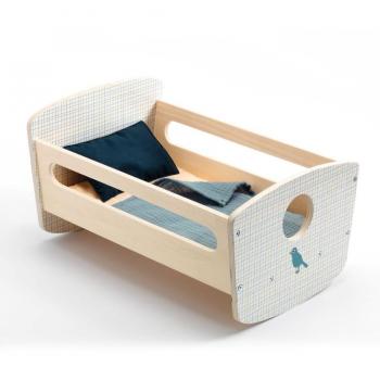 Cuna Mecedora Pomea Noche Azul para Muñecas de Madera - Djeco