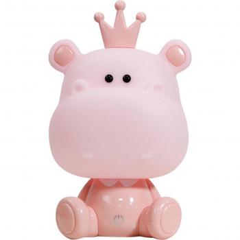 Lámpara de mesa HIPPO Plástico Rosa, Lámpara de mesa infantil led integrada, color rosa