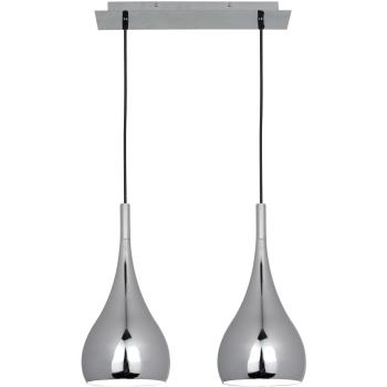 Lámpara colgante elegante Anja de 2 luces E27 en cromado metálico