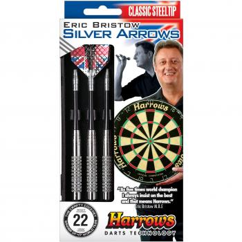 Harrows Eric Bristow - Dardos con Punta de Acero Plateado/Negro Talla:26 g
