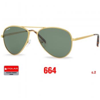 Polar 664 Gold Polarized Aviator Sunglasses for Men 59mm