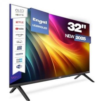 Smart TV Engel LE3295QLED 32 HD QLED con Dolby Audio, 2 HDMI, 2 USB, acceso a Netflix, Prime Video y Disney+, función Cast y modo hotel