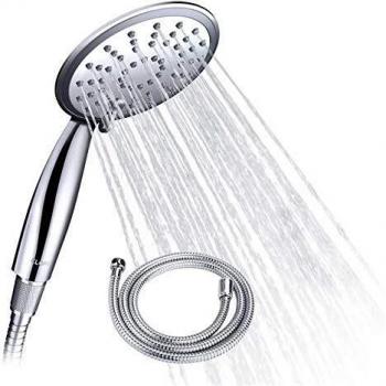 CLOFY Ducha de Mano, alcachofa de mano de baño, ducha con manguera, 3 funciones cabezal de ducha, cromado, con el tubo flexible 150cm de acero inoxidable