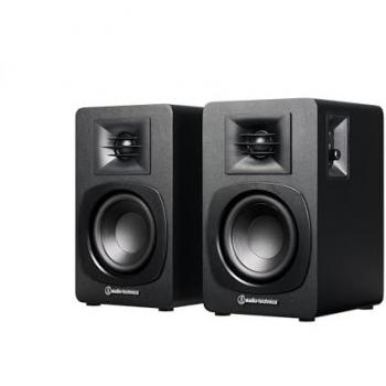 Audio-Technica AT-SP3X Bluetooth Active Bookshelf Speakers with RCA Input - Black