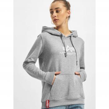 Alpha Industries Women's New Basic Hoodie - Grey Heather Sweatshirt