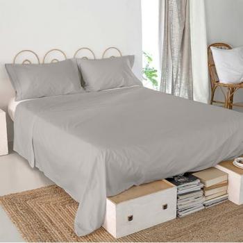 Sábana Encimera Basic Gris 240 x 270 cm, 100% Algodón, Calidad de 150