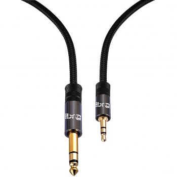 IBRA Cable 3.5mm a 6.3mm Cable Audio Estéreo HiFi Macho a Macho con Trenza de Nylon, 2 m