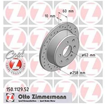 Zimmermann 150.1129.52 Disco de freno, Delantero, perforado, Sport Coat Z