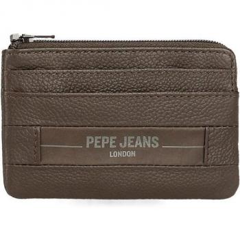 Monedero de Hombre Pepe Jeans Checkbox en Cuero Marrón